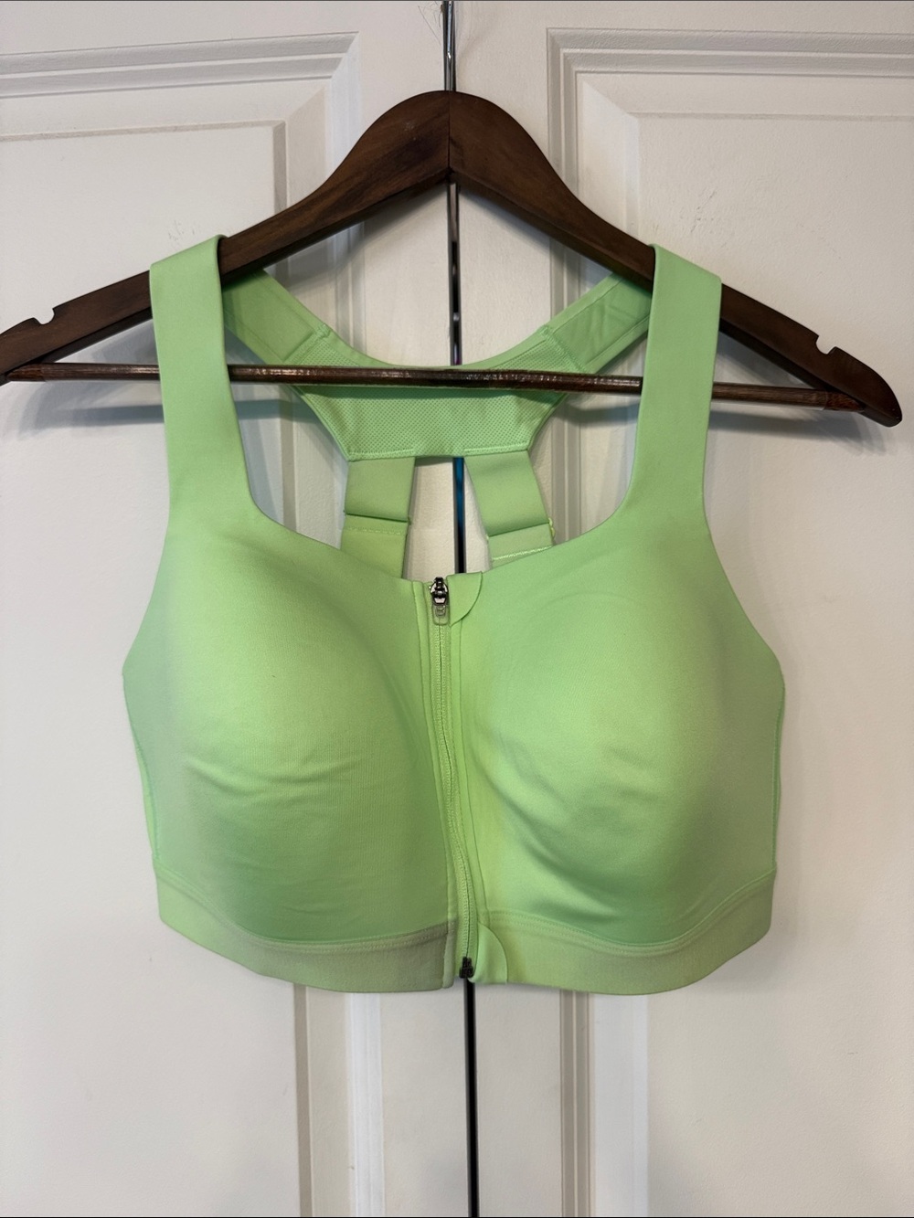 all in motion Front-Zip High Support Sports Bra in Light Green